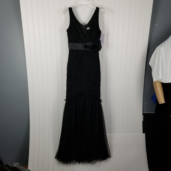 Vera Wang Black Evening Gown Size 0 Sleeveless Whimsigoth Fairy Glamorous Fitted - Picture 16 of 16